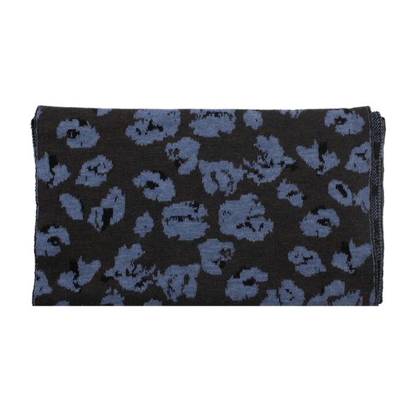 Lanvin Unisex Virgin Wool Scarf Heather Blue Brown - Picture 1 of 4